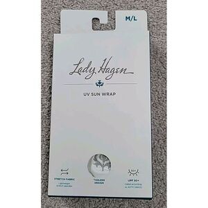Women's Lady Hagen UV Sun Wrap, M/L, UPF 50+,‎ White, BRAND NEW